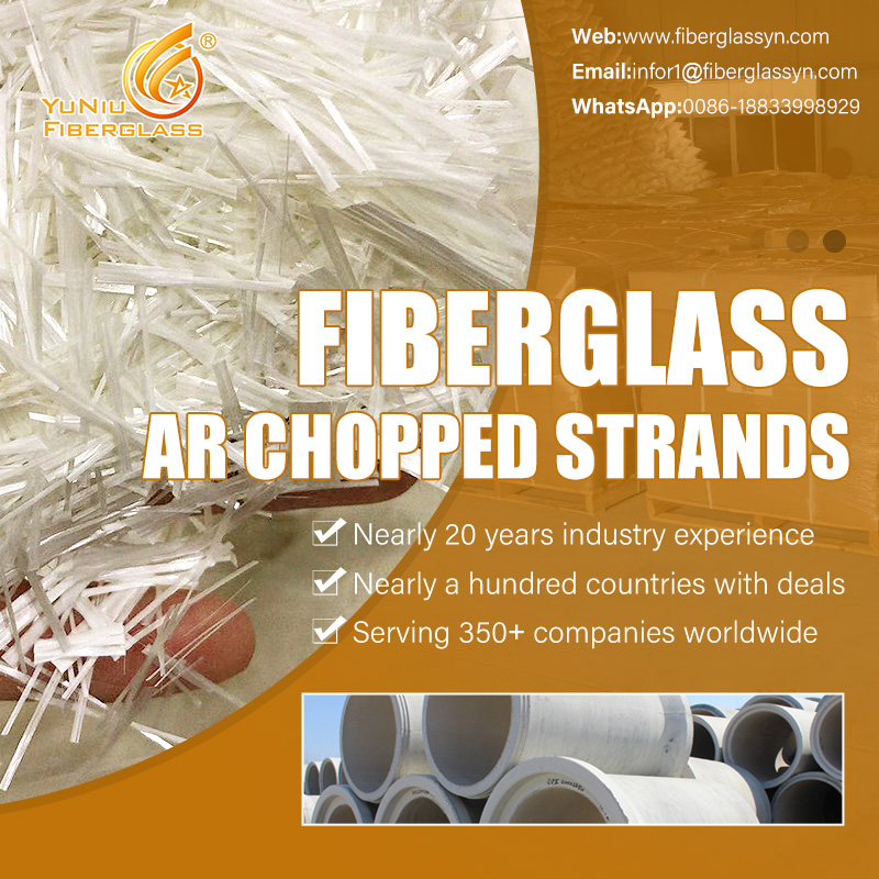 Fios picados de fibra de vidro resistente a álcalis de alta resistência mecânica 12mm 24mm para construção